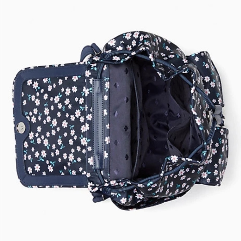 Kate Spade Carley Fleurette Nylon Flap Backpack - Picture 3 of 15